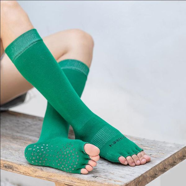 toeless yoga socks women foot bottom anti slip silicone dot cotton calf breathable sport fitness cycling socks ballet dance, Black
toeless yoga socks women foot bottom anti slip silicone dot cotton calf breathable sport fitness cycling socks ballet dance, Black