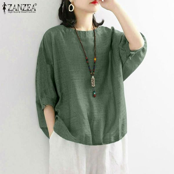 women's blouses & shirts 2021 summer o neck loose tunic womens vintage half sleeve blusa feminina female casual oversize blouse zanzea, White
women's blouses & shirts 2021 summer o neck loose tunic womens vintage half sleeve blusa feminina female casual oversize blouse zanzea, White