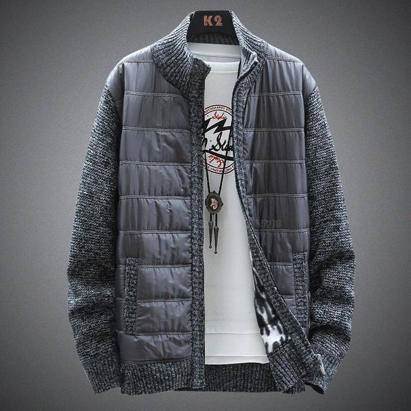 men's sweaters autumn winter zipper knitted cardigan plus fleece jacket stand up collar warm loose overcoat fashion trend, White;black
men's sweaters autumn winter zipper knitted cardigan plus fleece jacket stand up collar warm loose overcoat fashion trend, White;black