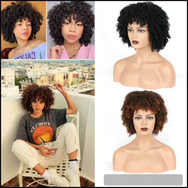 synthetic wigs aimisi fiber hair europe and the united states small coil tube wig with bangs explosion fluffy whole head cover, Black
synthetic wigs aimisi fiber hair europe and the united states small coil tube wig with bangs explosion fluffy whole head cover, Black