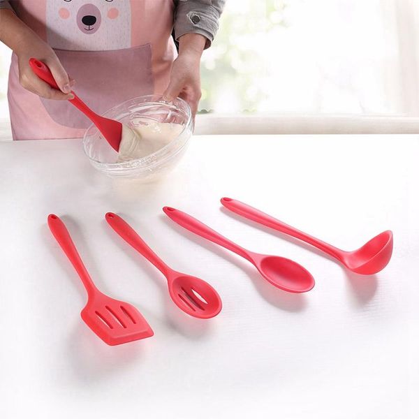 household cooking kitchenware non-stick silicone red spoon colander leak shovel high temperature resistance tools
household cooking kitchenware non-stick silicone red spoon colander leak shovel high temperature resistance tools