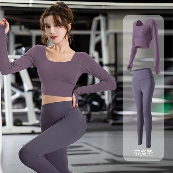yoga women's spring and summer new long sleeve back with chest pad quick drying sports running fitness suit, Gray
yoga women's spring and summer new long sleeve back with chest pad quick drying sports running fitness suit, Gray