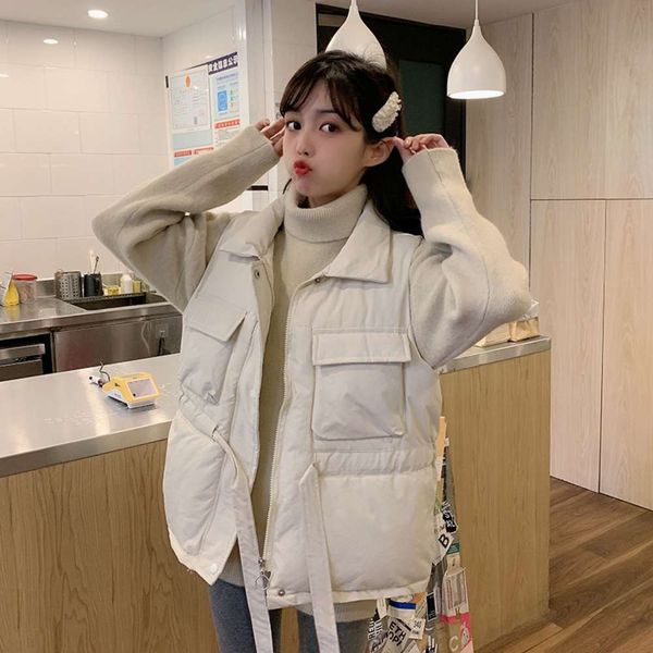 regular autumn winter version loose small man cotton padded jacket women's vest jacket zipper, White
regular autumn winter version loose small man cotton padded jacket women's vest jacket zipper, White