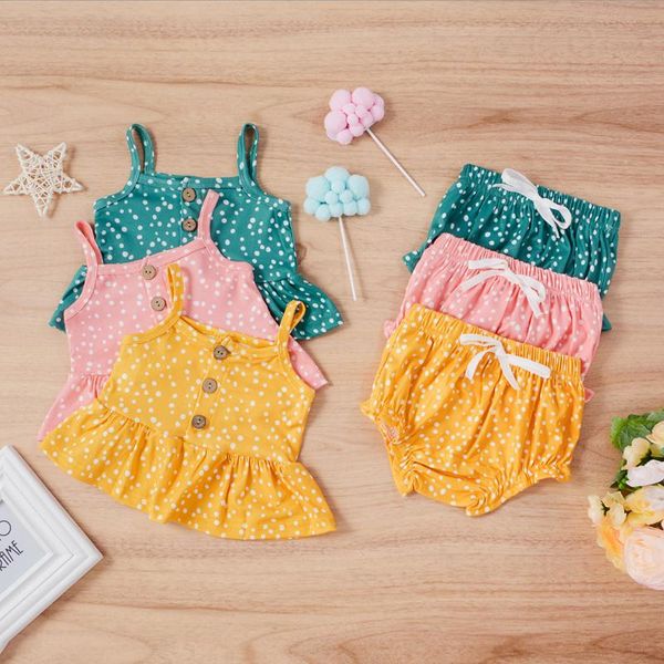 clothing sets summer baby girl clothes set toddler kids girls ruffles dot printed suspenders +shorts outfits 3-18 months, White
clothing sets summer baby girl clothes set toddler kids girls ruffles dot printed suspenders +shorts outfits 3-18 months, White