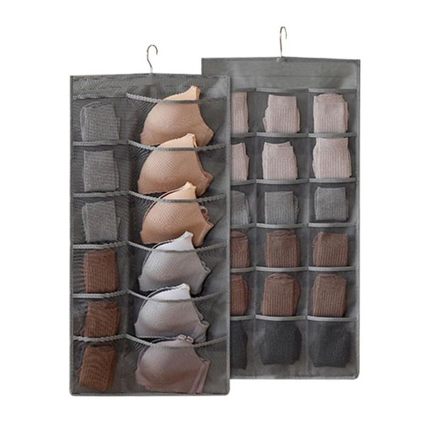closet hanging organizer dual sided wall shelf wardrobe storage bags with 12 + 18 mesh pockets metal hanger for underwear
closet hanging organizer dual sided wall shelf wardrobe storage bags with 12 + 18 mesh pockets metal hanger for underwear