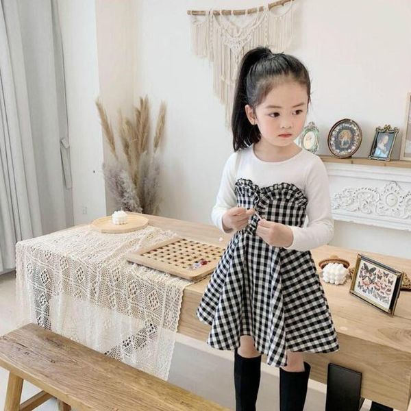 2021 spring new arrival girls long sleeve dress kids patchwork dresses girl clothes, Red;yellow 
2021 spring new arrival girls long sleeve dress kids patchwork dresses girl clothes, Red;yellow