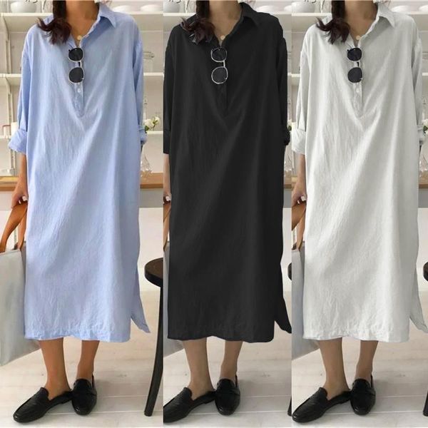 casual dresses autumn cotton linen loose plus size maxi dress women turn-down collar striped shirt boho wedding long office vestidos, Black;gray
casual dresses autumn cotton linen loose plus size maxi dress women turn-down collar striped shirt boho wedding long office vestidos, Black;gray