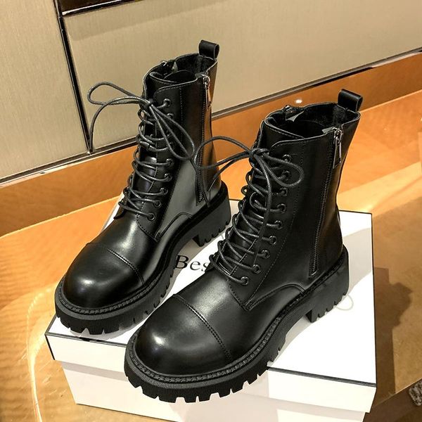 boots fashion woman genuine leather round toe thick heel knight winter platform shoes ankle for women, Black
boots fashion woman genuine leather round toe thick heel knight winter platform shoes ankle for women, Black