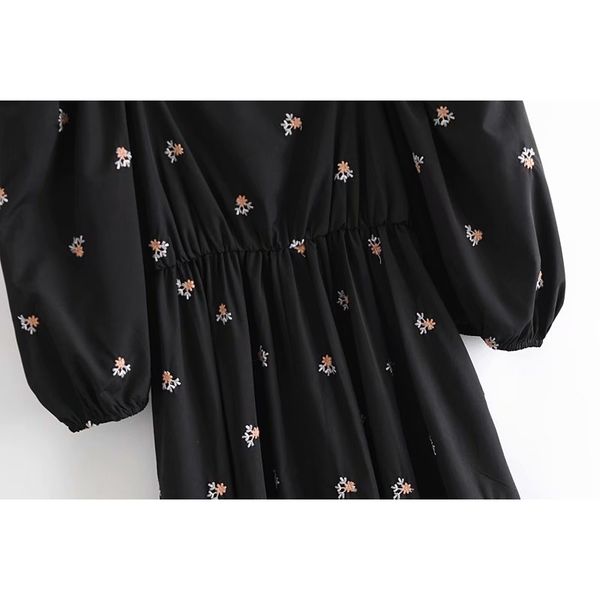2021 new black for women embroidery square collar ling es flowers vestido jul6, White
2021 new black for women embroidery square collar ling es flowers vestido jul6, White
