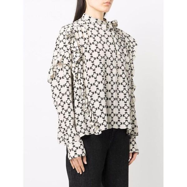 women's blouses & shirts women silk long sleeve blouse 2021 early autumn ruffled bow geometry print lace-up ladies, White
women's blouses & shirts women silk long sleeve blouse 2021 early autumn ruffled bow geometry print lace-up ladies, White