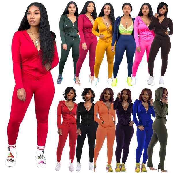 selling autumn and winter women's 2021 solid color long sleeve zipper jacket slim pants 2-piece set fashion casual hooded sportswear, Gray
selling autumn and winter women's 2021 solid color long sleeve zipper jacket slim pants 2-piece set fashion casual hooded sportswear, Gray