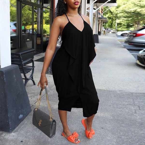 casual dresses women summer spaghetti strap v neck ruffle design asymmetrical hem dress 2021, Black;gray
casual dresses women summer spaghetti strap v neck ruffle design asymmetrical hem dress 2021, Black;gray