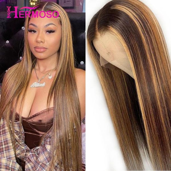 highlight wig brown colored human hair wigs 13x4 ombre straight lace front wig highlight lace front human hair wigs hermoso, Black;brown 
highlight wig brown colored human hair wigs 13x4 ombre straight lace front wig highlight lace front human hair wigs hermoso, Black;brown