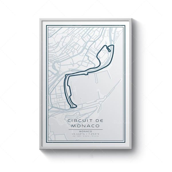 paintings monaco circuit map print poster
paintings monaco circuit map print poster