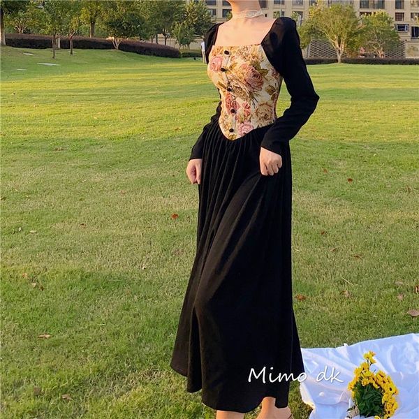 french vintage palace dress women elegant dresses print floral patchwork long sleeve long dress temperament vestidos, Black;gray
french vintage palace dress women elegant dresses print floral patchwork long sleeve long dress temperament vestidos, Black;gray