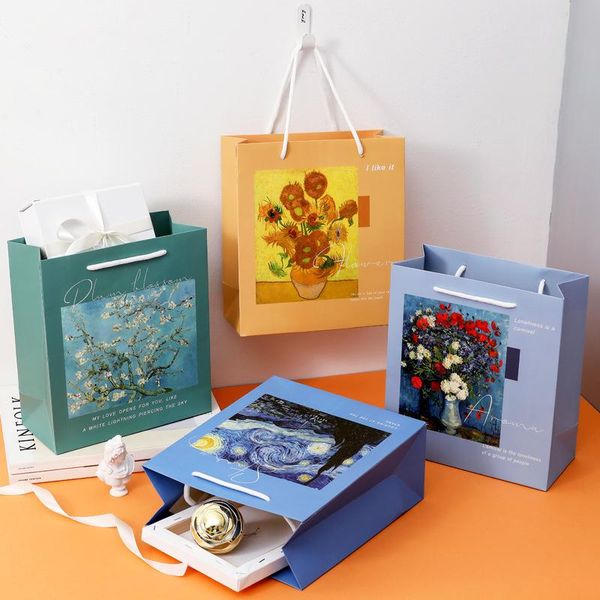 gift wrap 5/10/15pcs artist flower printed paper bags wholesale art paintings sunflower box packaging handbag for business
gift wrap 5/10/15pcs artist flower printed paper bags wholesale art paintings sunflower box packaging handbag for business