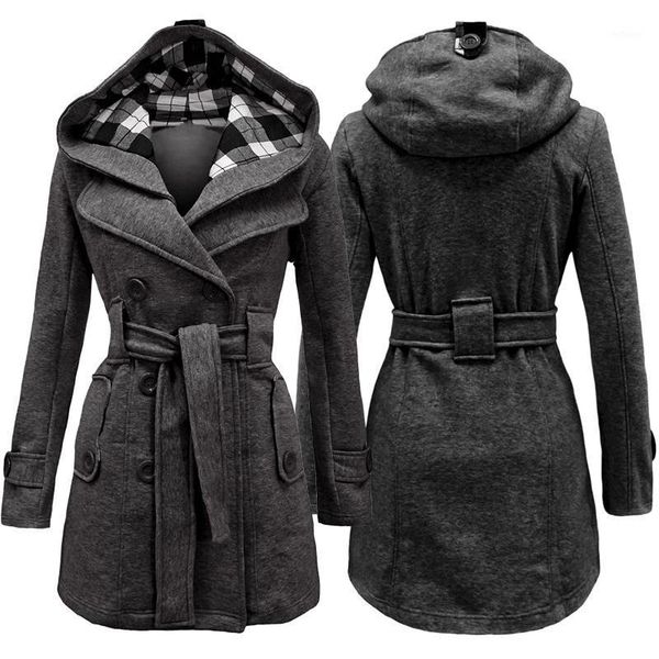 women's wool & blends winter hooded coat women long sleeve adjustable sashes double-breasted warm fashion parka solid pockets woman cas, Black
women's wool & blends winter hooded coat women long sleeve adjustable sashes double-breasted warm fashion parka solid pockets woman cas, Black