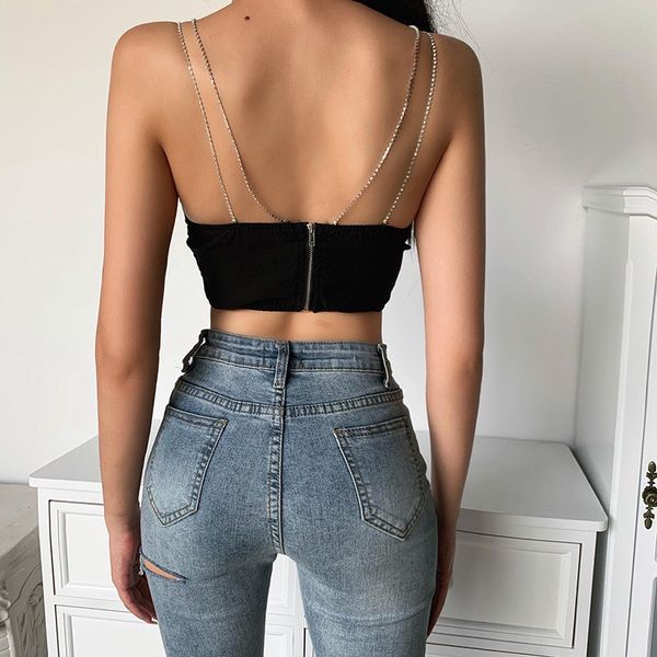 crystal diamonds women crop backless strap party cropped vest camisole women streetwear camis female, White
crystal diamonds women crop backless strap party cropped vest camisole women streetwear camis female, White