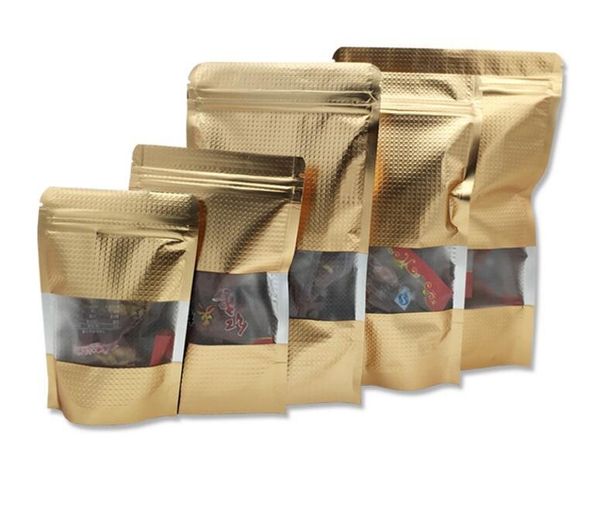 gift wrap 50pcs 9 sizes clear windowed aluminum foil stand up bag gold self seal zipper food storage retail packaging pouch
gift wrap 50pcs 9 sizes clear windowed aluminum foil stand up bag gold self seal zipper food storage retail packaging pouch