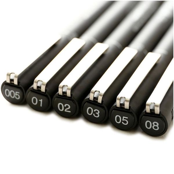 6pcs/lot pin drawing pen fineliner ultra fine line art marker black ink 005 01 02 03 05 08 micron drawing pe qylumy
6pcs/lot pin drawing pen fineliner ultra fine line art marker black ink 005 01 02 03 05 08 micron drawing pe qylumy