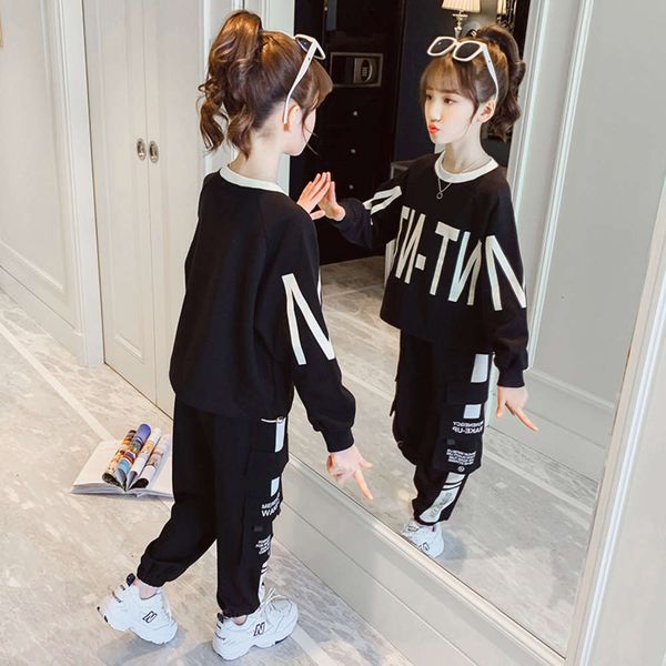 2021 girls' suit net red new trend: children's fashion spring and autumn sports two piece set, White
2021 girls' suit net red new trend: children's fashion spring and autumn sports two piece set, White