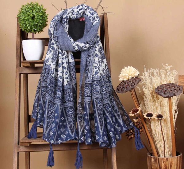 ethnic style blue white porcelain fringes cotton linen women's literature and art air conditioning shawl sunscreen silk scarf, Blue;black
ethnic style blue white porcelain fringes cotton linen women's literature and art air conditioning shawl sunscreen silk scarf, Blue;black