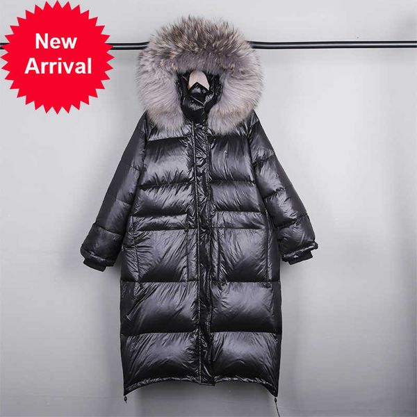 real natural fur 2021 new winter women loose duck jacket female long down parka thick hooded coat plus size overcoat, Black
real natural fur 2021 new winter women loose duck jacket female long down parka thick hooded coat plus size overcoat, Black