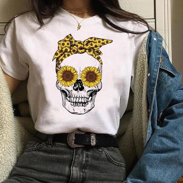 women clothing clothes graphic skull sunflower floral funny 90s print halloween lady tees female t shirt womens t-shirt, White
women clothing clothes graphic skull sunflower floral funny 90s print halloween lady tees female t shirt womens t-shirt, White