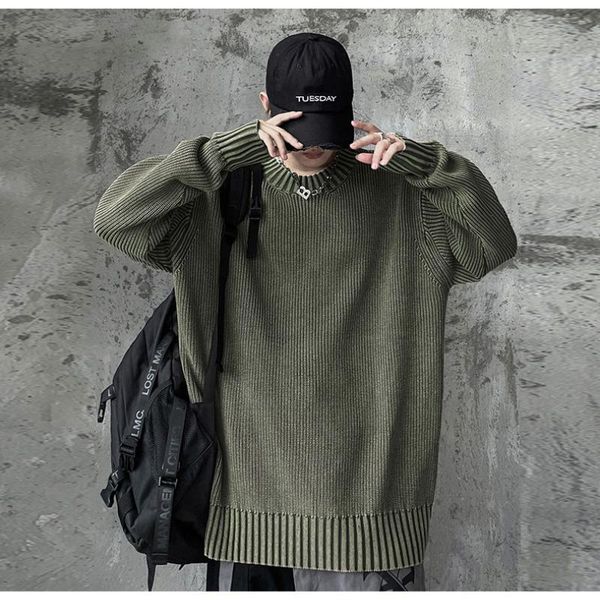 men's sweaters autumn winter solid color sweater harajuku loose knitted pullover 2021 japanese trend casual crew neck streetwear, White;black
men's sweaters autumn winter solid color sweater harajuku loose knitted pullover 2021 japanese trend casual crew neck streetwear, White;black