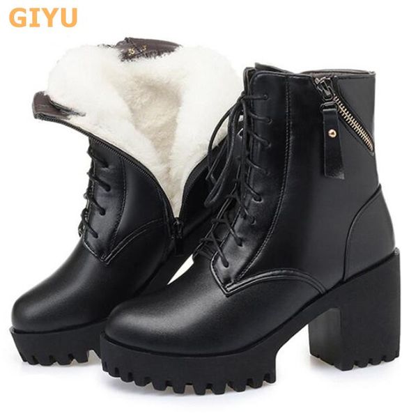 boots 2021 winter genuine leather women's high heel platform warm wool snow plus size 35-42 female shoes, Black
boots 2021 winter genuine leather women's high heel platform warm wool snow plus size 35-42 female shoes, Black
