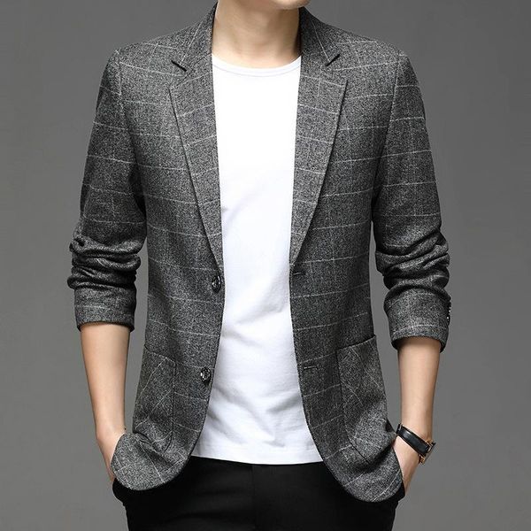 men's suits & blazers 2021 business casual blazer men quality brand fashion plaid suit jacket slim fit single breasted coats male, White;black
men's suits & blazers 2021 business casual blazer men quality brand fashion plaid suit jacket slim fit single breasted coats male, White;black