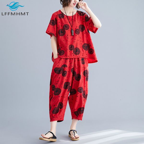 2021 new women summer fashion printed cotton linen suit lady short sleeve t-shirts casual cropped large size sets moxi, Gray
2021 new women summer fashion printed cotton linen suit lady short sleeve t-shirts casual cropped large size sets moxi, Gray