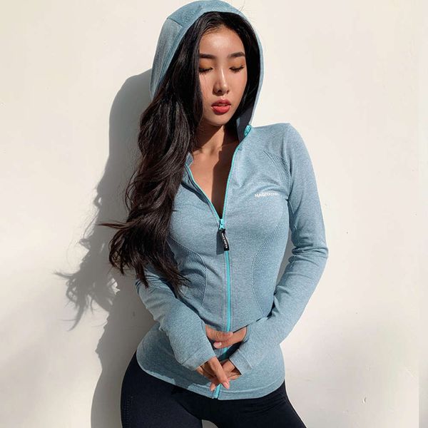 yoga suit women's coat zipper tight running hoodie collar cardigan fitness long sleeve quick drying sports top, Gray
yoga suit women's coat zipper tight running hoodie collar cardigan fitness long sleeve quick drying sports top, Gray