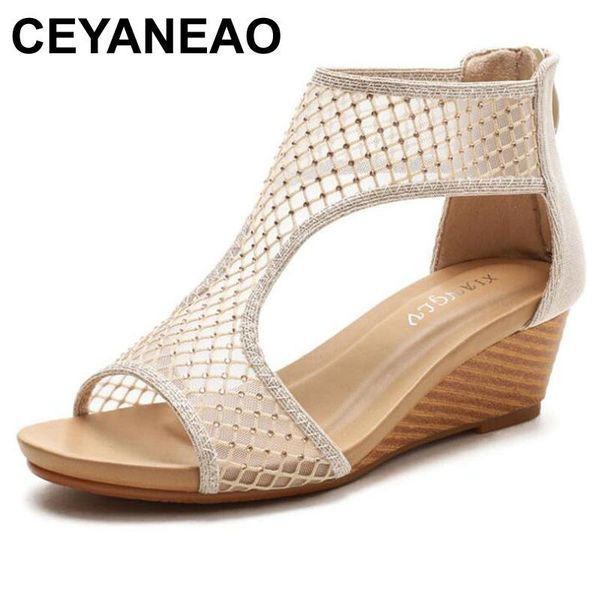 ceyaneao women sandals new 2021 open toe 5cm wedge heels zip mesh stylish soft comfort breathable big size 36-42, Black
ceyaneao women sandals new 2021 open toe 5cm wedge heels zip mesh stylish soft comfort breathable big size 36-42, Black
