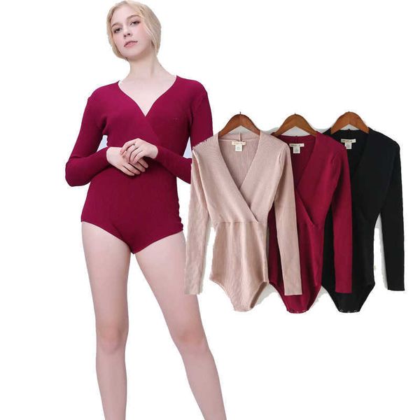 solid color 2021 v-neck cross one-piece knitted long sleeve t-shirt women's top, White
solid color 2021 v-neck cross one-piece knitted long sleeve t-shirt women's top, White
