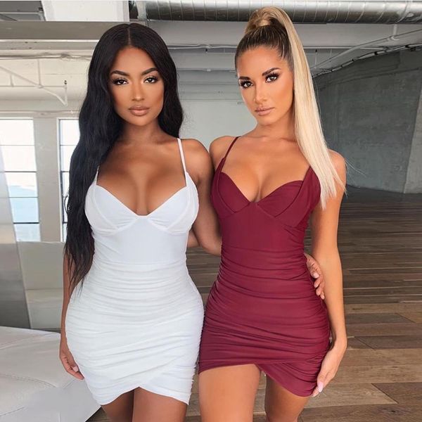 summer autumn dress women low-cut slim elastic bodycon bandage dress short pleated party dresses 210223, Black;gray
summer autumn dress women low-cut slim elastic bodycon bandage dress short pleated party dresses 210223, Black;gray