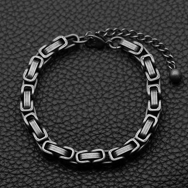 link, chain men bracelet retro stainless steel hip hop punk on hand large charm bracelets vintage bead byzantium wholesale, Black
link, chain men bracelet retro stainless steel hip hop punk on hand large charm bracelets vintage bead byzantium wholesale, Black
