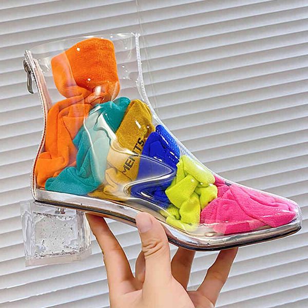 dress shoes transparent pvc women ankle boots 2021 fashion clear square heel waterproof female zipper opening high-heel 1oj7, Black 
dress shoes transparent pvc women ankle boots 2021 fashion clear square heel waterproof female zipper opening high-heel 1oj7, Black