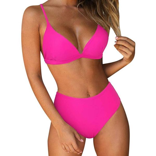 women's swimwear fashion women casual solid bandeau padded push up swimsuit teo pieces high waist beachwear bikini set, White;black
women's swimwear fashion women casual solid bandeau padded push up swimsuit teo pieces high waist beachwear bikini set, White;black