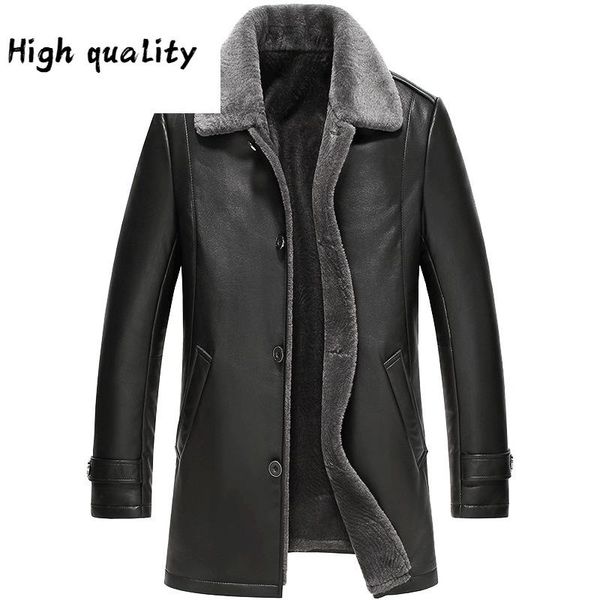 men's leather & faux genuine jacket men winter sheepskin coat real wool fur liner jackets chaqueta cuero hombre, Black
men's leather & faux genuine jacket men winter sheepskin coat real wool fur liner jackets chaqueta cuero hombre, Black