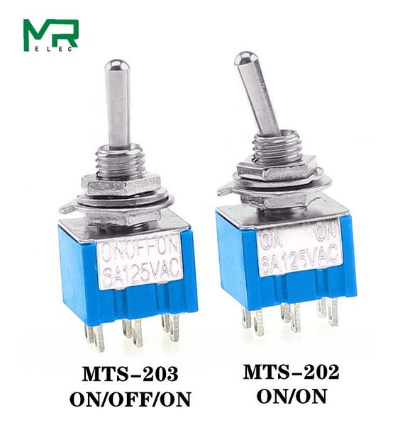 smart home control 10 pcs toggle switch mts-203 on/off/on pdt mts-202 on//on 6 pin 6a 125vac/3a 250vac mini lever light blue
smart home control 10 pcs toggle switch mts-203 on/off/on pdt mts-202 on//on 6 pin 6a 125vac/3a 250vac mini lever light blue