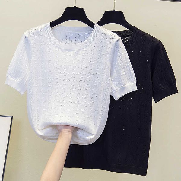 l-4xl plus size women hollow out kint summer sweater pullover short sleeve o neck kint thin female sweaters jumper 210604, White;black
l-4xl plus size women hollow out kint summer sweater pullover short sleeve o neck kint thin female sweaters jumper 210604, White;black