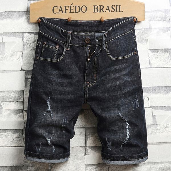 summer new men's ripped denim shorts fashion casual classic style brand regular fit short jeans male black blue 210310, White;black
summer new men's ripped denim shorts fashion casual classic style brand regular fit short jeans male black blue 210310, White;black