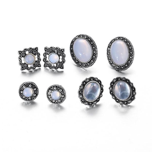 stud 4 pairs/pack earring jewelry simple white stone vintage silver earrings for girl gift brincos wholesale, Golden;silver
stud 4 pairs/pack earring jewelry simple white stone vintage silver earrings for girl gift brincos wholesale, Golden;silver