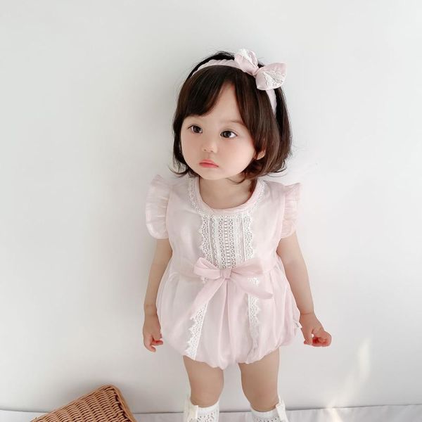 rompers pink girls' summer pullover thin lace flying sleeve triangle creeping suit baby one piece, Blue
rompers pink girls' summer pullover thin lace flying sleeve triangle creeping suit baby one piece, Blue