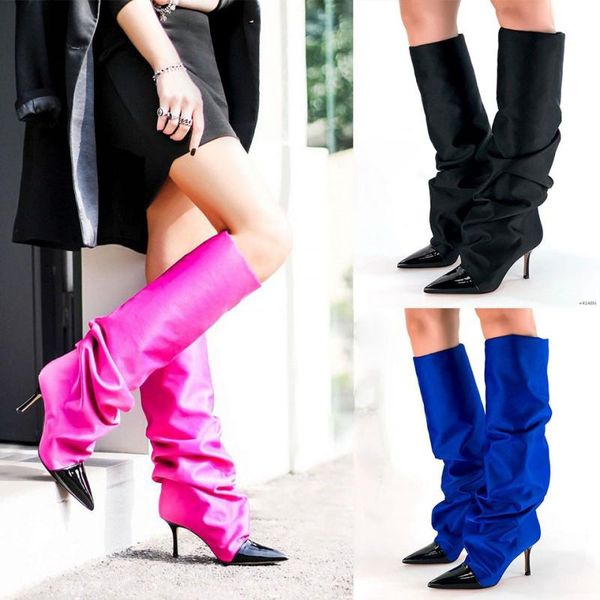 fashion knee-high boots women summer long shoes party dancing high heels female patchwork pointed toe boots 2021, Black
fashion knee-high boots women summer long shoes party dancing high heels female patchwork pointed toe boots 2021, Black