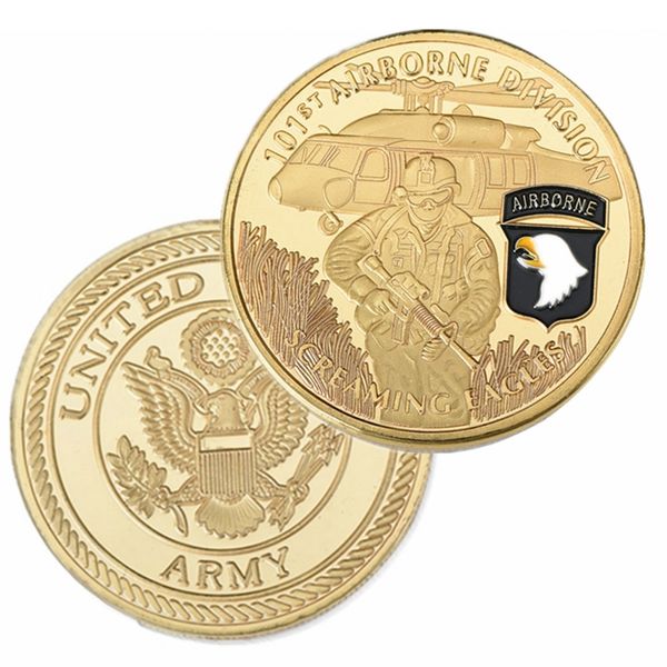 2pcs us army crafts 101st airborne screaming eagles military gold plated souvenir challenge coin collection medal craft
2pcs us army crafts 101st airborne screaming eagles military gold plated souvenir challenge coin collection medal craft