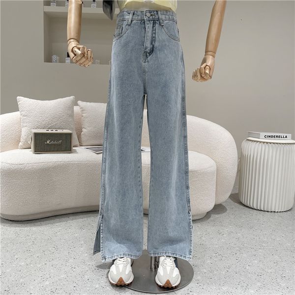 spring summer fashion female split wide leg thin brim straight loose and waist high ground pants nfg7, Blue
spring summer fashion female split wide leg thin brim straight loose and waist high ground pants nfg7, Blue