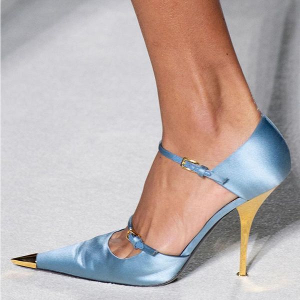 dress shoes fashion satin high heels pumps pointed toe shallow stilettos gladiator women runway design strip woman, Black
dress shoes fashion satin high heels pumps pointed toe shallow stilettos gladiator women runway design strip woman, Black