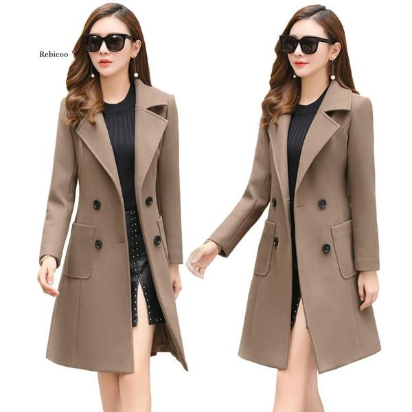 women's wool & blends women autumn winter woolen jacket coat long slim blend outerwear female ladies coats overcoat, Black
women's wool & blends women autumn winter woolen jacket coat long slim blend outerwear female ladies coats overcoat, Black
